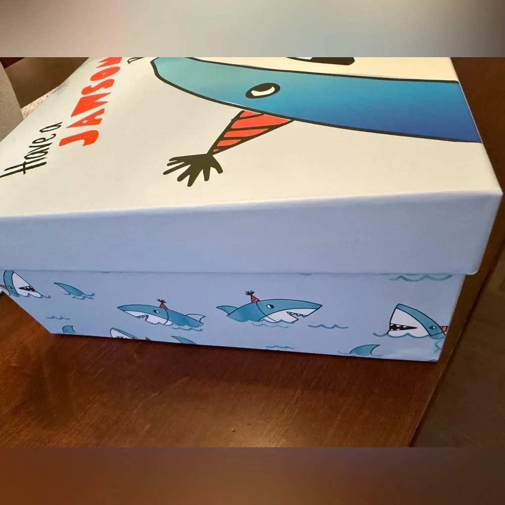 NEW! 🦈 Large Jawsome Birthday Shark Party Box Great for birthday gifts or decor